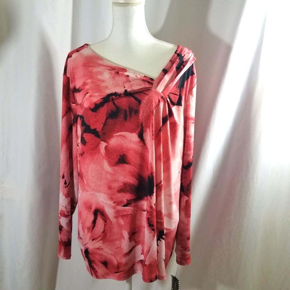 Dana Buchman Rose Rhythms Long Sleep Top 3X NWT